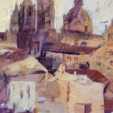 Torres de Salamanca en ocres - 21x21