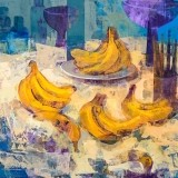 Plátanos y pinceles - 100x81 cm