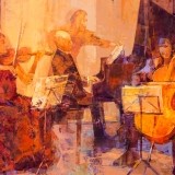 Trío para piano violín y chelo - 100x81 cm