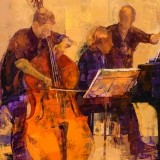 Concierto para piano y contrabajo - 100x100 cm