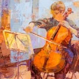 Violonchelista - 100x100 cm