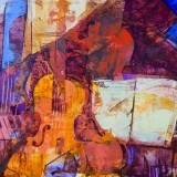 Violines y piano - 100x100 cm