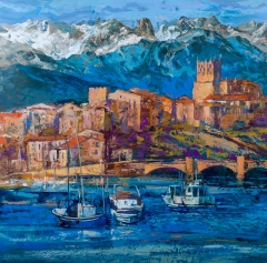 Picos de Europa. Mar, pueblo y montaña - 100x100 cm