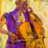 Suite amarilla para violonchelo - 100x100 cm