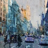 Sol de la tarde en Madrid - 100x100cm