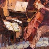 Sonata para piano y violonchelo en sol menor - 100x100 cm