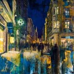 Paseo nocturno - 150x150 cm